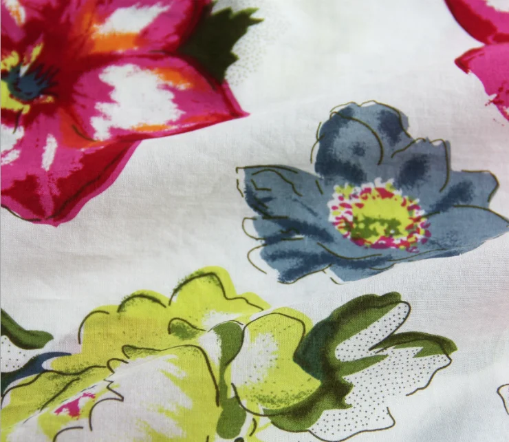 100% хлопчатобумажная ткань из вуали, хлопчатобумажная ткань с принтом хорошего качества для женских платьев