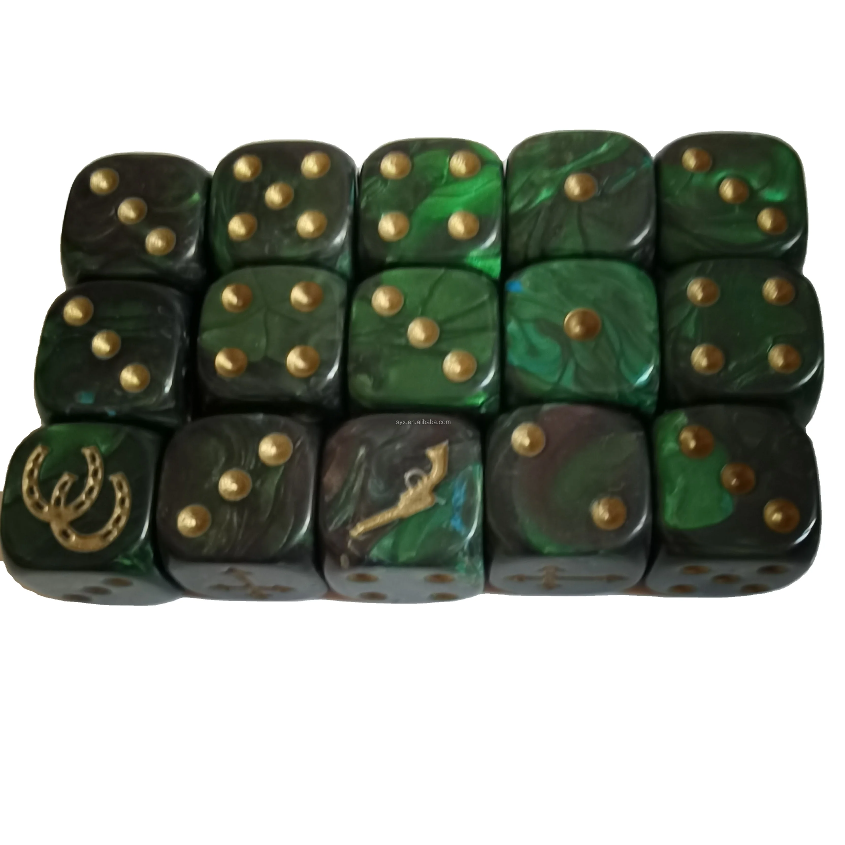 Acrylic New Board Game Resin Custom 2 Color Mixed Dice Painting Engraved logo D6 10mm 12mm 14mm 16mm 18mm 20mm 25mm 30mm