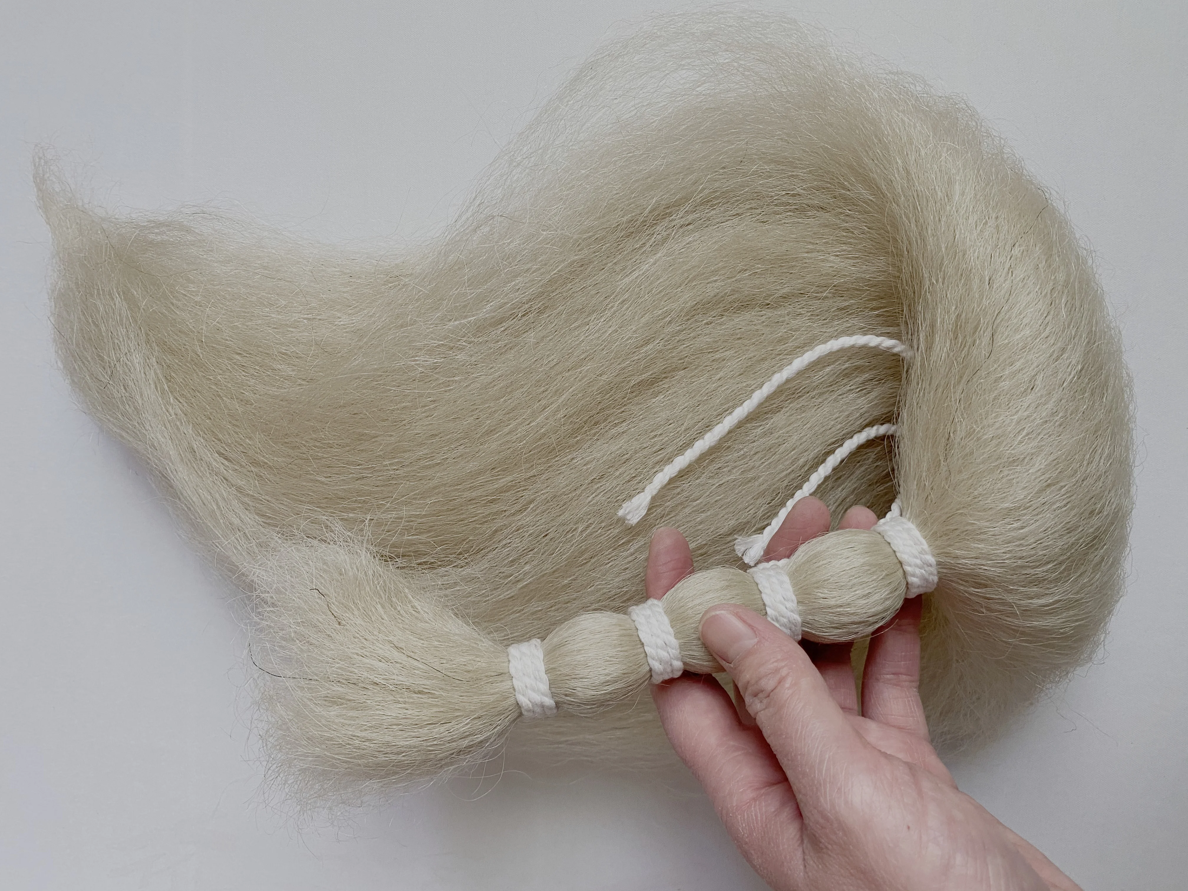 2023 animal hair bundles 100% washed yak tail hair natural white color 26'- 28'