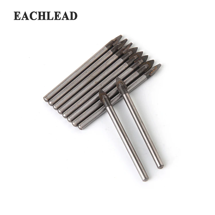 
High Quality Round Shank Triangle Head Shape Painted Spraying Glass Drill Bit For Tile 