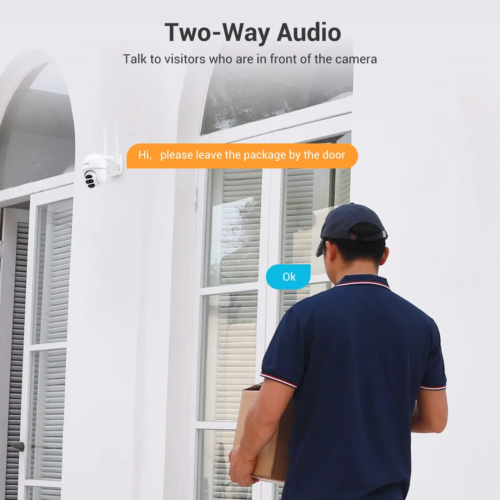 WiFi Night Vision Surveillance Wireless Home Security Dual-Lens Camera Outdoor Wireless PTZ Camera