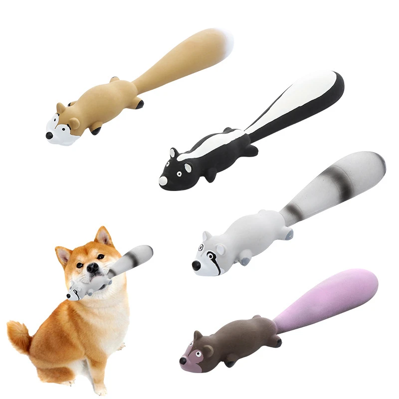 Lynpet Прочные мягкие безопасные жевательные игрушки для домашних животных милые жевательные игрушки пищащие латексные циветты в форме кошки интерактивные игрушки для собак