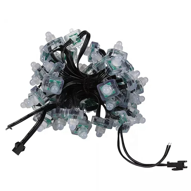 ws2811 IC Built-in Christmas Outdoor Waterproof 50pcs/string light string 12v pixel led rgb Square Pixel light