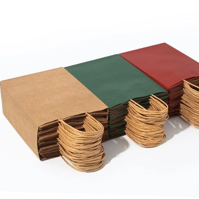 Eco Friendly Brown Paper Bags Kraft Paper Bag with Handle Wholesale Craft Custom Paper Bags with Your Own Logo for Gift Shopping