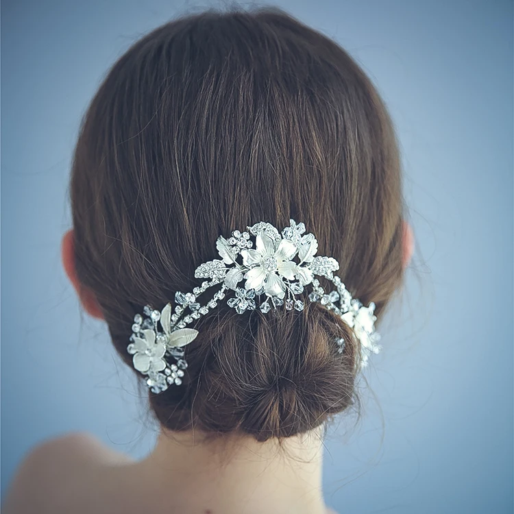 3 in 1Handmade Crystal Rhinestone Bridal Wedding Hair Comb