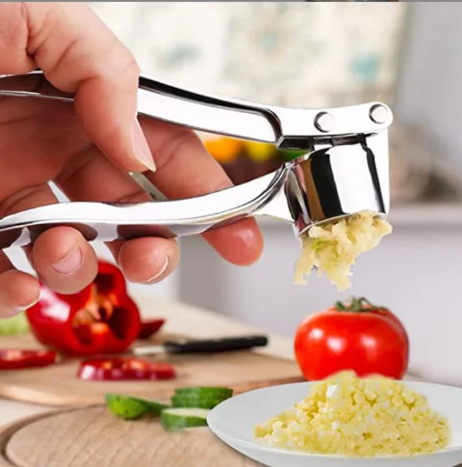 Manufacturer Kitchen Manual Garlic Press Mincer Ginger Garlic Crusher Peeler Squeezer Heavy Duty Garlic Presser Ginger Chopper