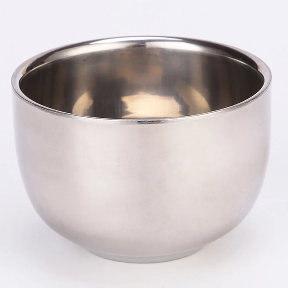 2 в 1 элегантная Чаша для бритья из нержавеющей стали с роскошным комплектом кистей для бритья