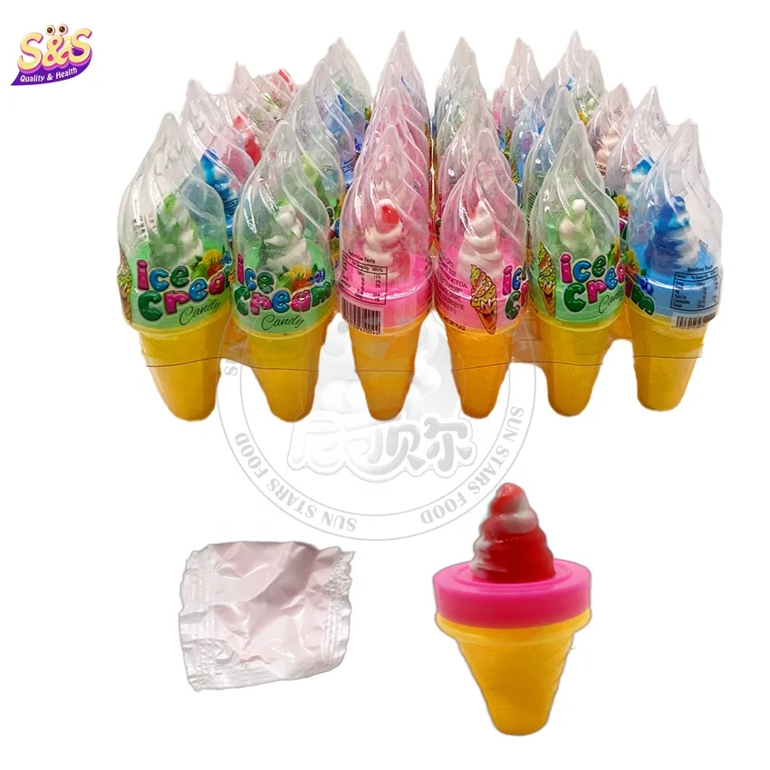 New ice cream shape bottle with sour powder pacifier toy candy sweet fruity hard candy lollipop
