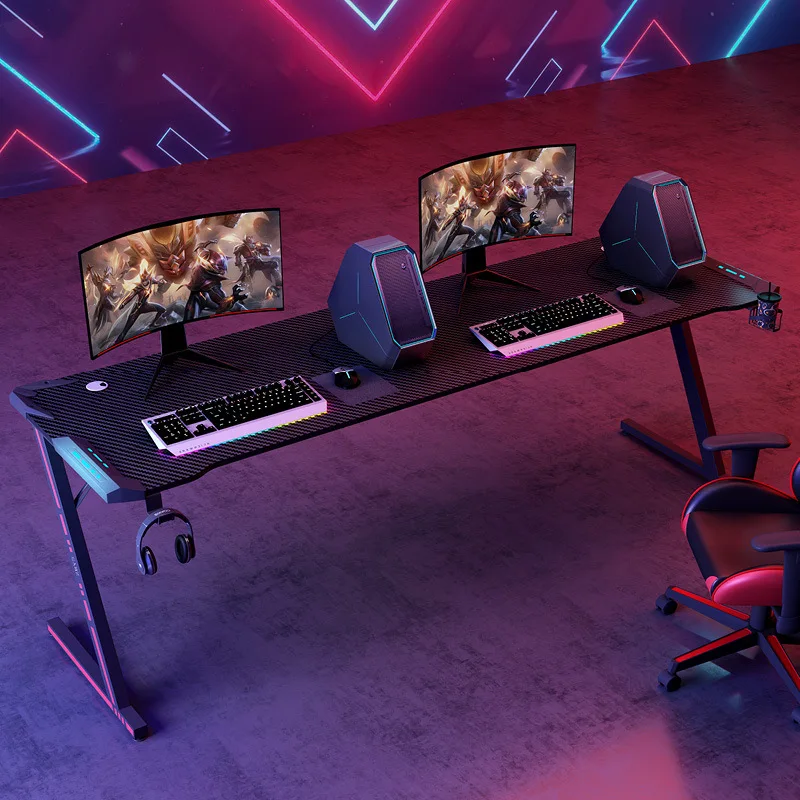 2024 YOUTAI Modern Wholesale Z Structure Design Gaming Desk Gaming Table With Led Light