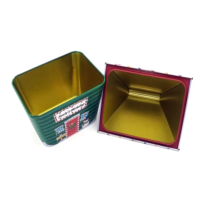 Factory Wholesale Custom Printed Creative House Shape Candy Chocolate Biscuit Packaging Tin Can With Nice Embossing