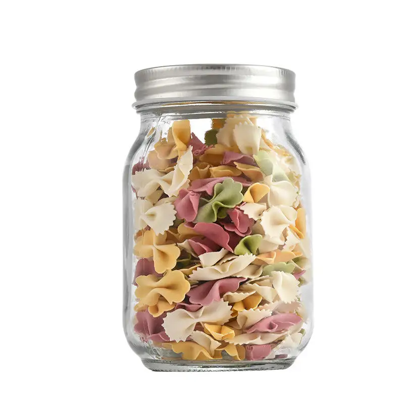 Wholesale food storage jam sauce honey canning jars container wide mouth mason jars 8 oz 16 oz with metal lids