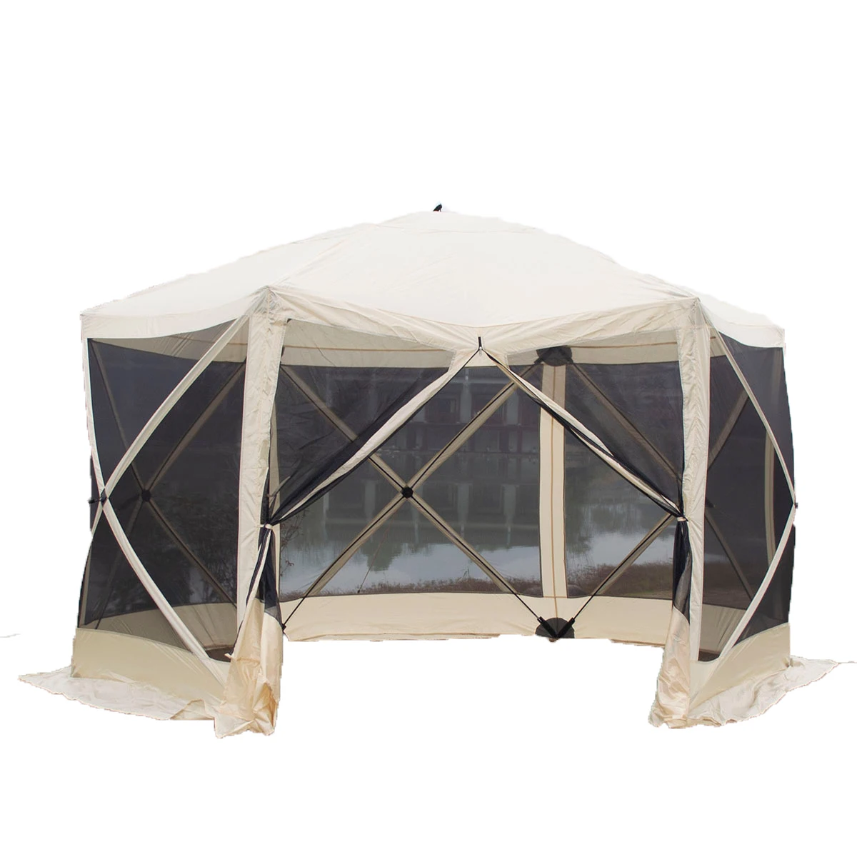 Индивидуальные 6 боковых экранов палатка для беседки открытый сад всплывающий кемпинг шестиугольный сетчатый экран дом прочный