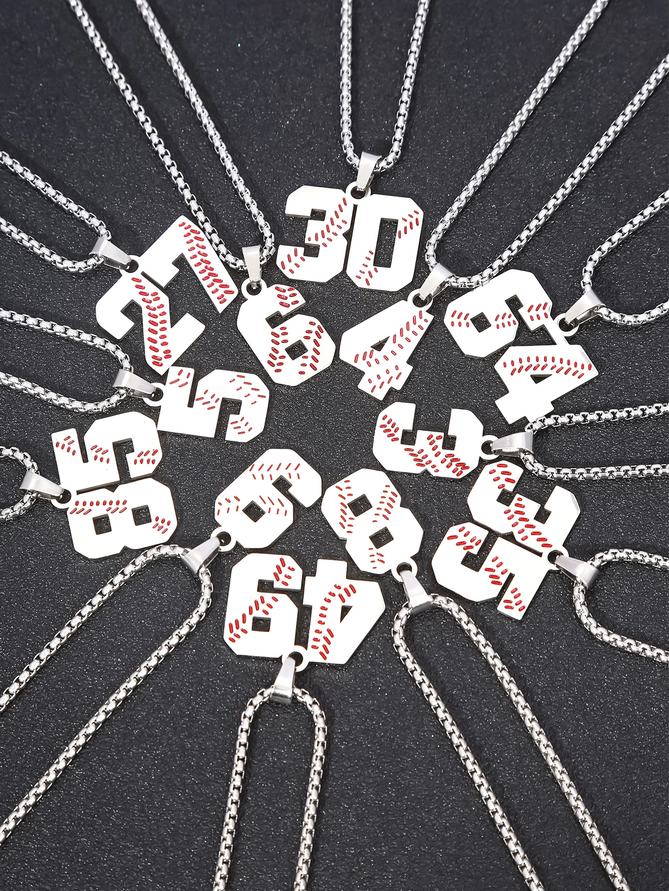 2024 Custom Number Accept 0-99 Football Basketball Sport Jewelry Stainless Steel Baseball Number 15 Necklace