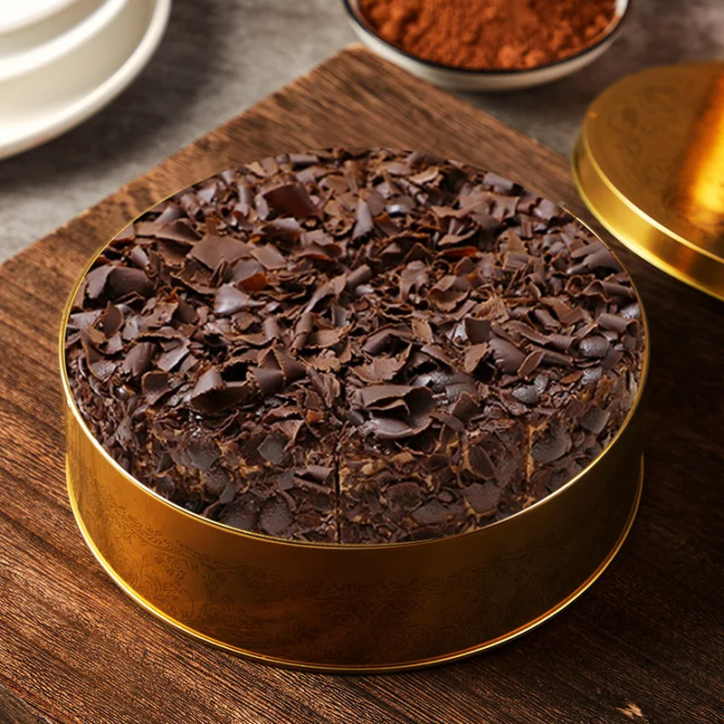 Factory custom cake tin box Round tinplate luxury biscuit packaging box Christmas gift box