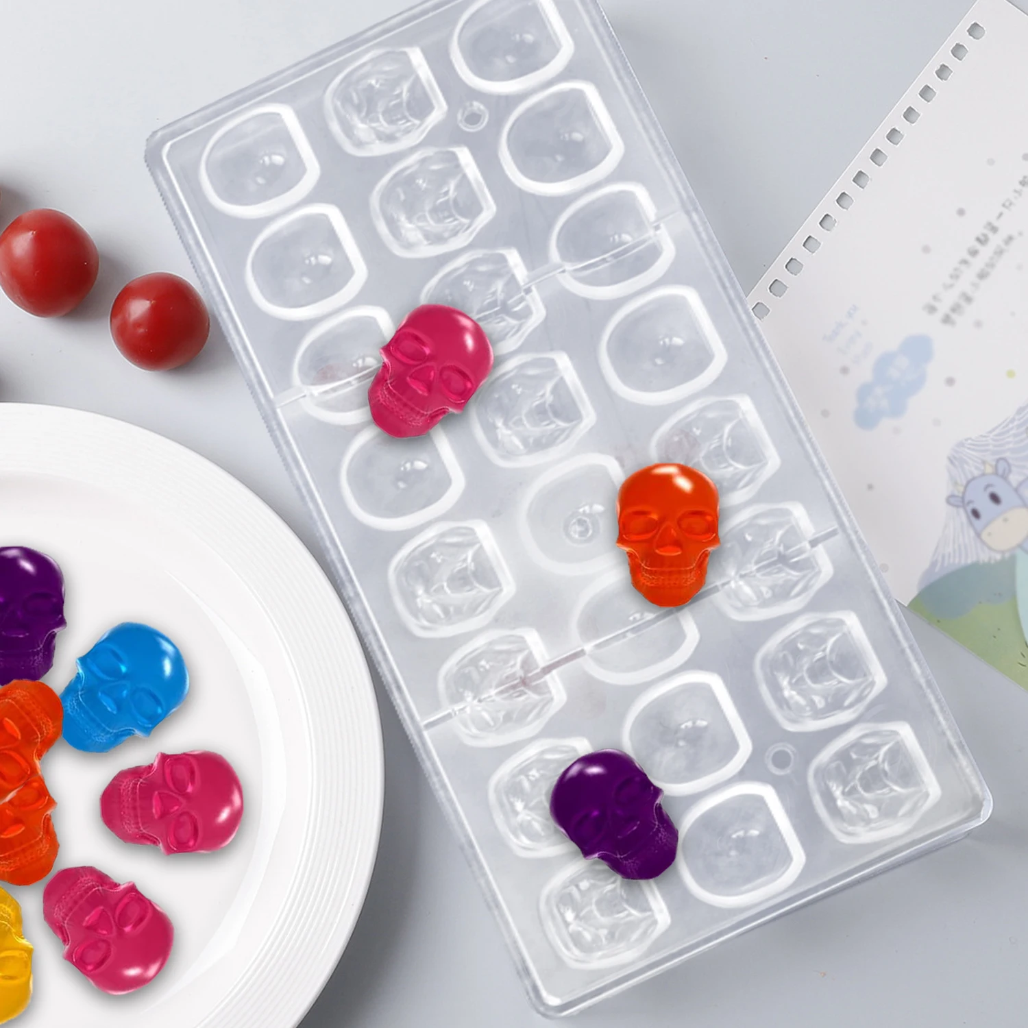 Halloween Christmas Food Grade PC Raw Materials Chocolate Bar Mold Polycarbonate Chocolate Molds Custom Chocolate Molds