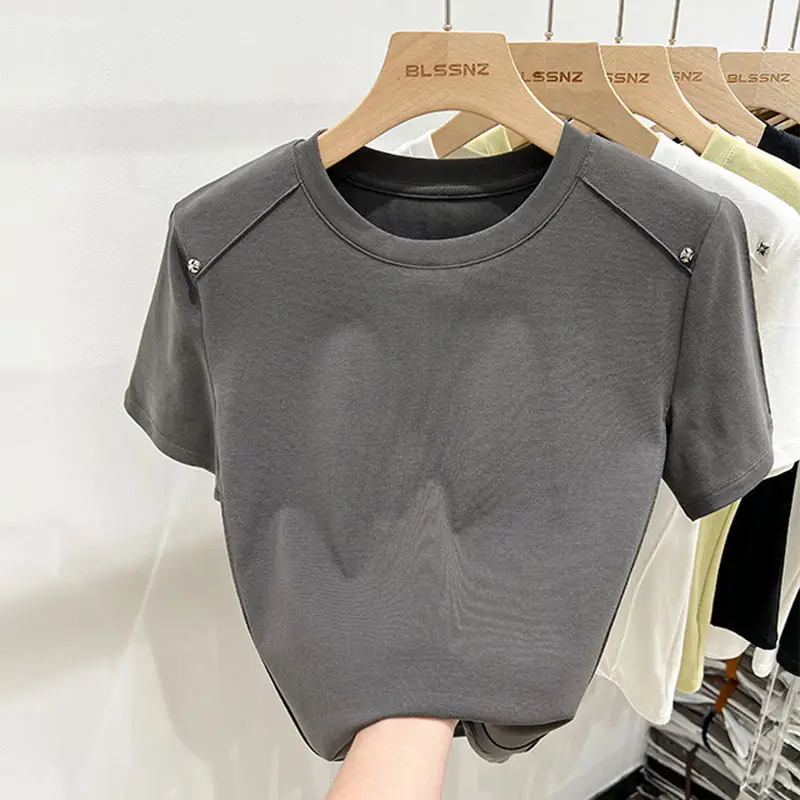 summer new Korean version of the three-dimensional Mickey hot drill cotton short-sleeved t-shirt women loose top women