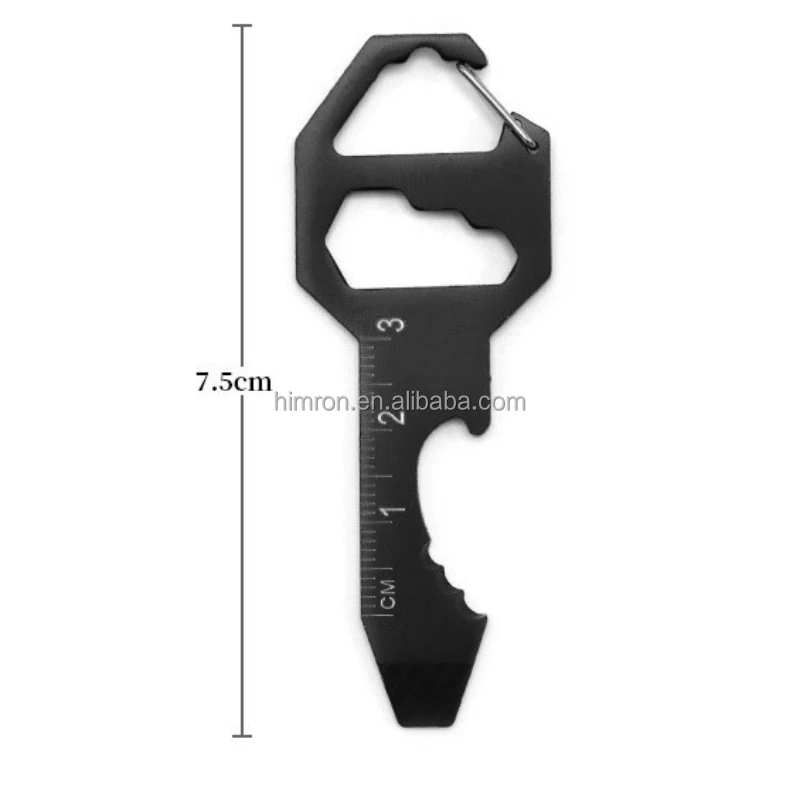 8 In 1 Card-Type Multi-Function Tool Mini Bottle Opener Inner Hexagon Spanner Self Defense Key Chain Pendant
