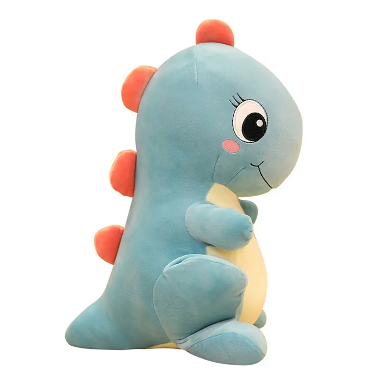 Hot selling small dinosaur stuffed short plush toy light blue soft toy for children room decoration green  doll birthday present