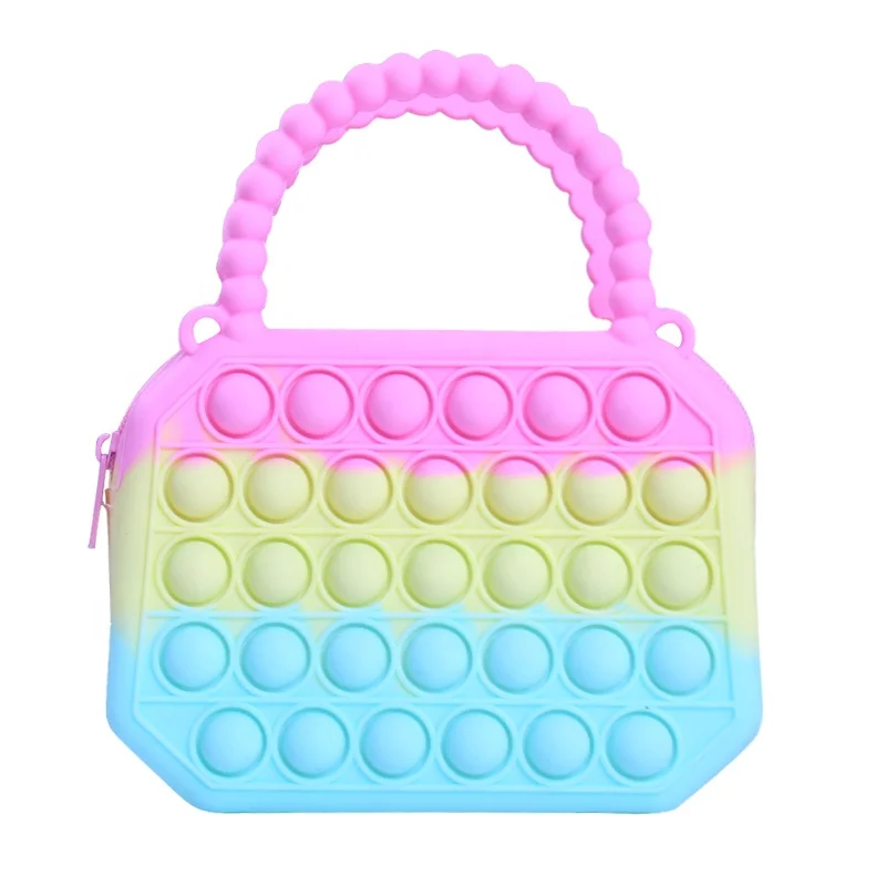2022 New Design Squeeze Toy Bubble fidget bag Pop It Purse Handbags