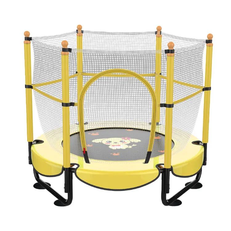 round bungee jumping kids trampoline indoor children mini rebounder trampoline with safety net