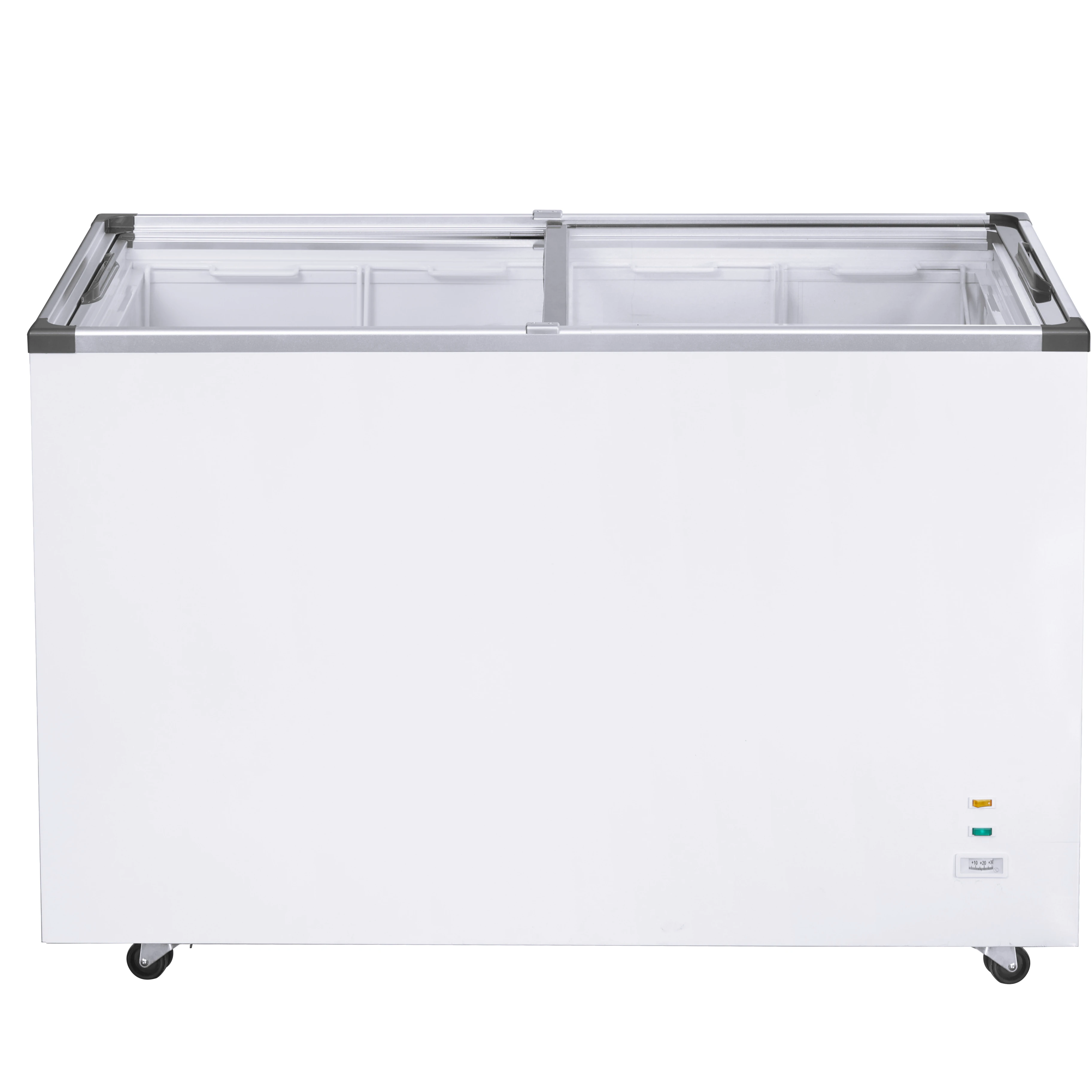 Kenkuhl supermarket flat glass top commercial ice cream food meat open display freezer cabinet
