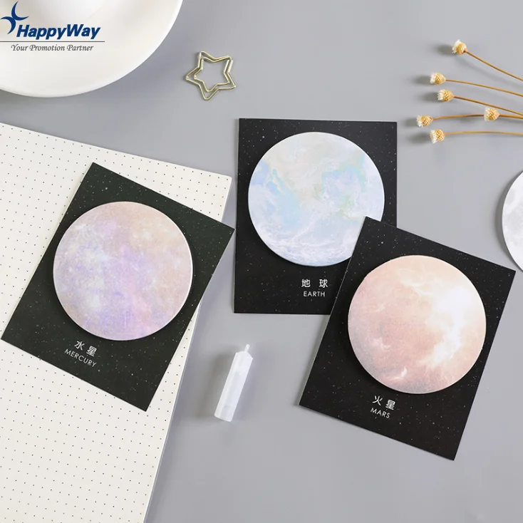 Novelty Planets Design Sticky Notes Different Round Designs Sticky Note Pad Moon