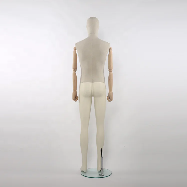 store window display fabric male mannequin men wrapping menichini with wooden arms for store display