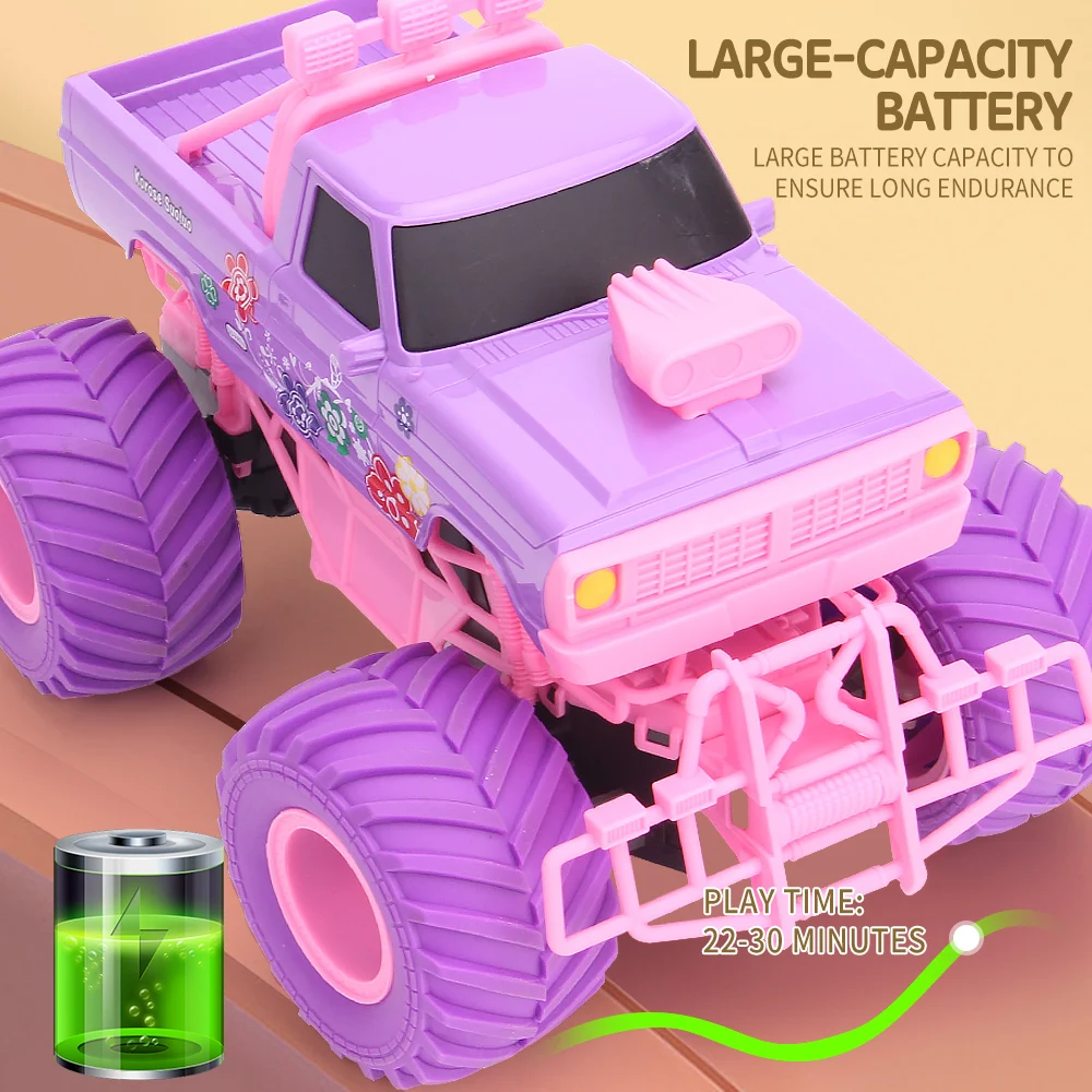 Newly Released Q157 R/C RC Climbing Pink Off Road Big Wheel Multiple Terrains Remote Control Barbiecolor Lid Toys Car RC