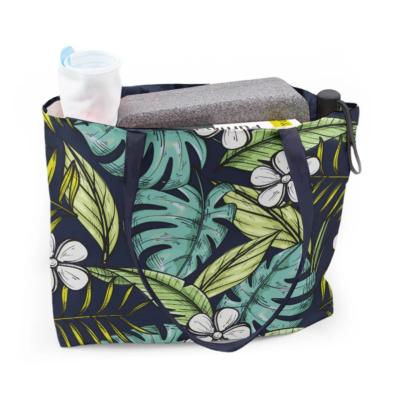 Custom Extra Large Waterproof Splash Proof Dupont Paper Zipper Beach Shopping Tyvek Tote Bag With custom pattern and logo