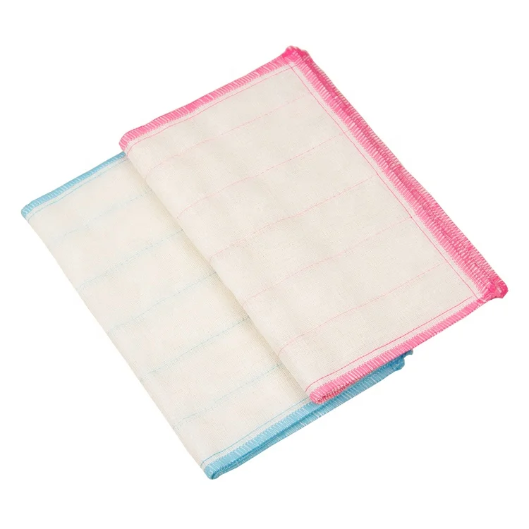 
Customize printed wash label magic clean kitchen dishes washing recycle cotton rag 