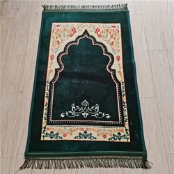 Colorful cheap price  wholesale soft good thickness anti-slip 80*120 cm adult Arabic Custom logo print muslim Raschel Prayer mat