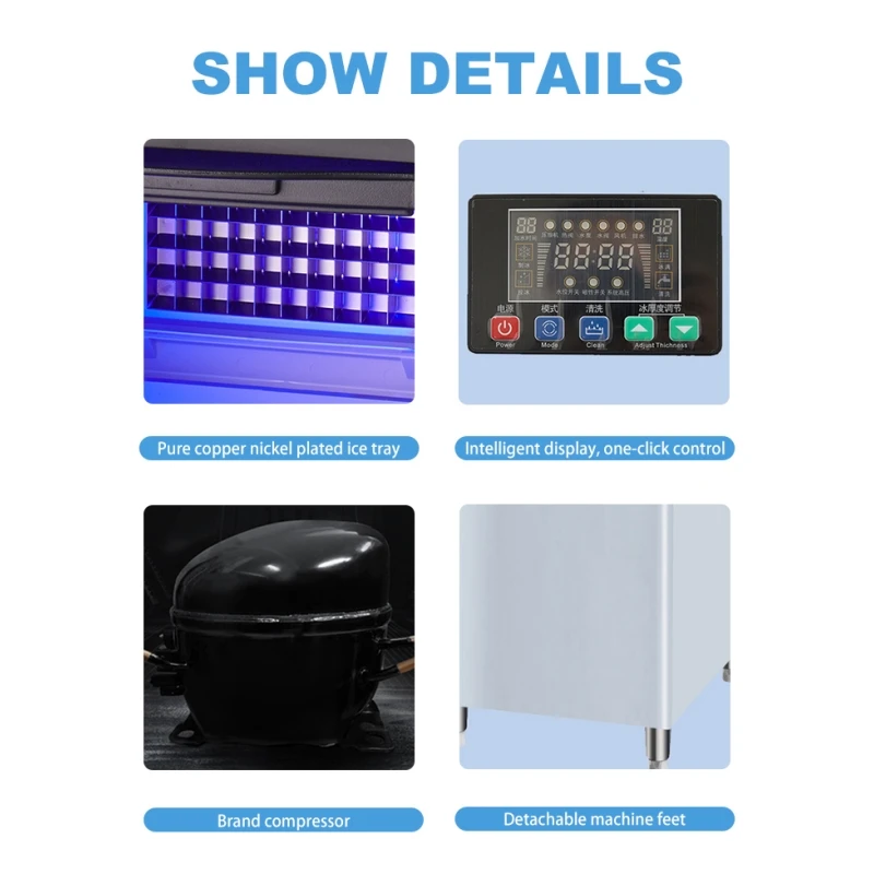 Vanace KS-36 30 KG/Day Commercial Square Ice Maker Machine with Touch-pad Control