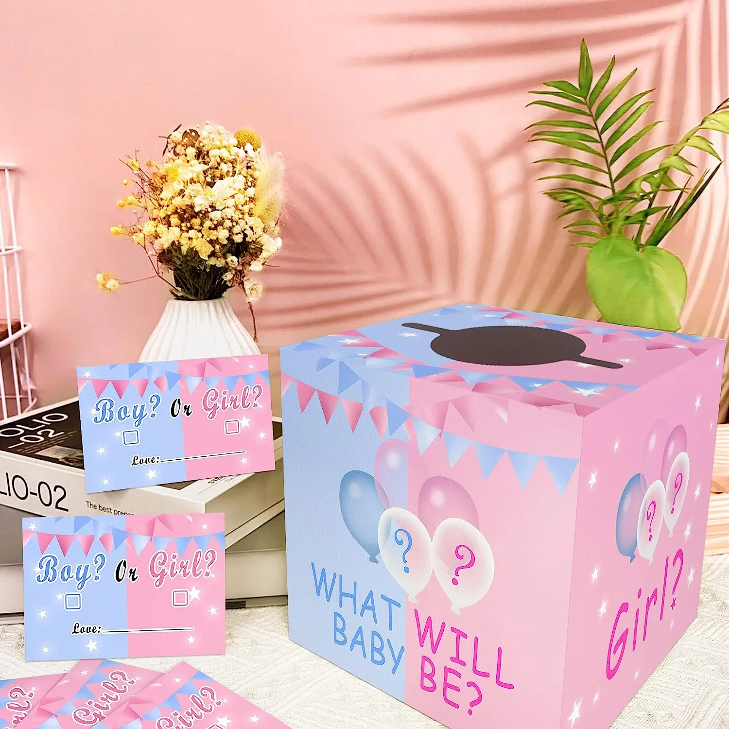 New design Baby Shower Voting Box with Ballot Cards He or She Guests Balloon for Reveal Party Supplies