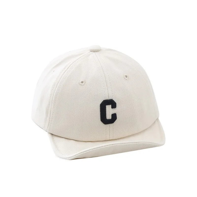 Однотонные шляпы от солнца в стиле INS, Детская кепка с логотипом C, детская повседневная бейсбольная кепка с логотипом под заказ