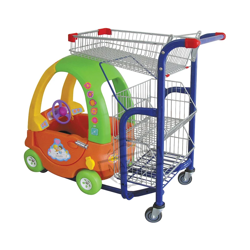 New Style Plastic Supermarket Kids Shopping Cart Toy Trolley