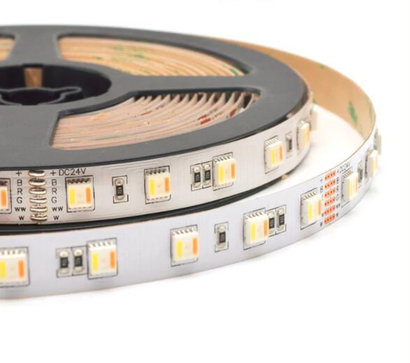 5 в 1 светодиодный чип RGB CCT 12 В 24 в двойной белый 5050 SMD RGBWW Светодиодная лента