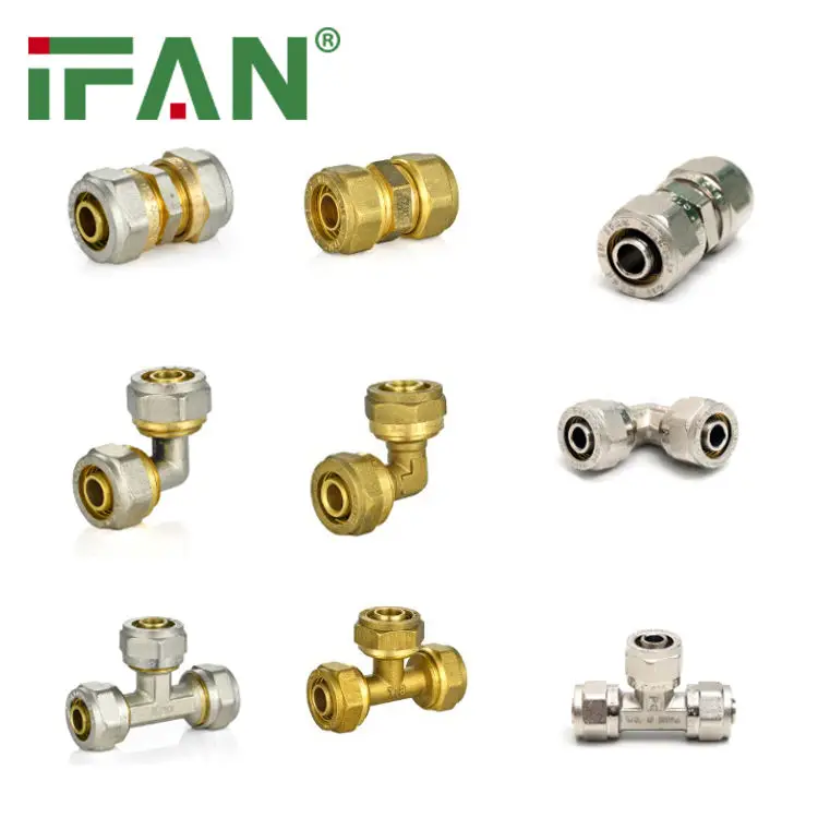 IFAN Hot Sale Pex Pipe Fittings Pex Tube Connector Water Pipe Brass Compression Fittings Plumbing Pex Fitting