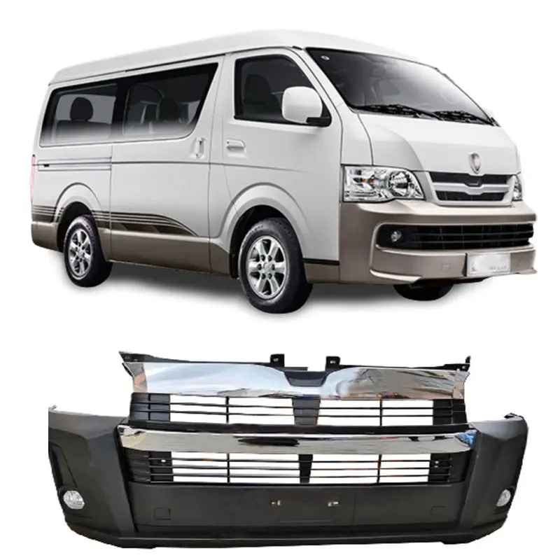 
With 2pcs Led Headlight Car Front Bumper Modified Facelift Conversion Bodykit Body Kit for Toyota Hiace 2006 Upgrade To 2016 