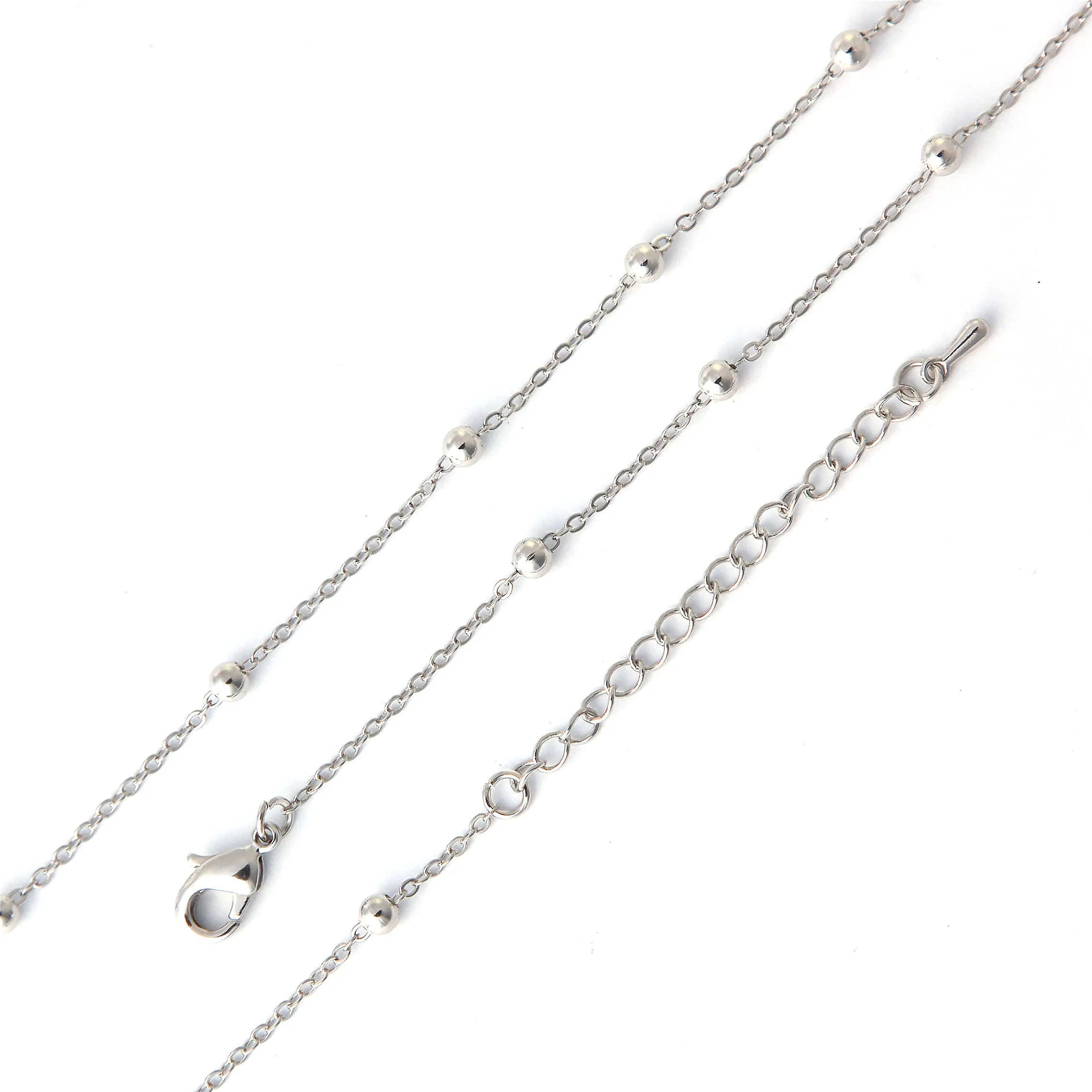 
Gold Plated Bead Connector Necklace Chain With 5cm Extender 