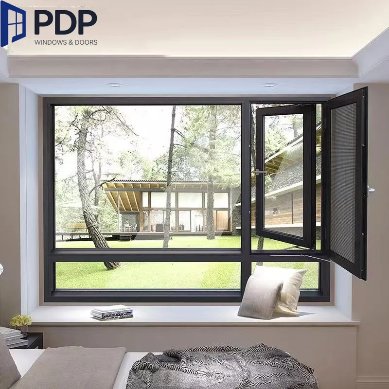 Aluminum Alloy Casement Outward Windows Flyscreen Security Stainless Steel Frame Netting Exterior Outdoor Use Horizontal Opening
