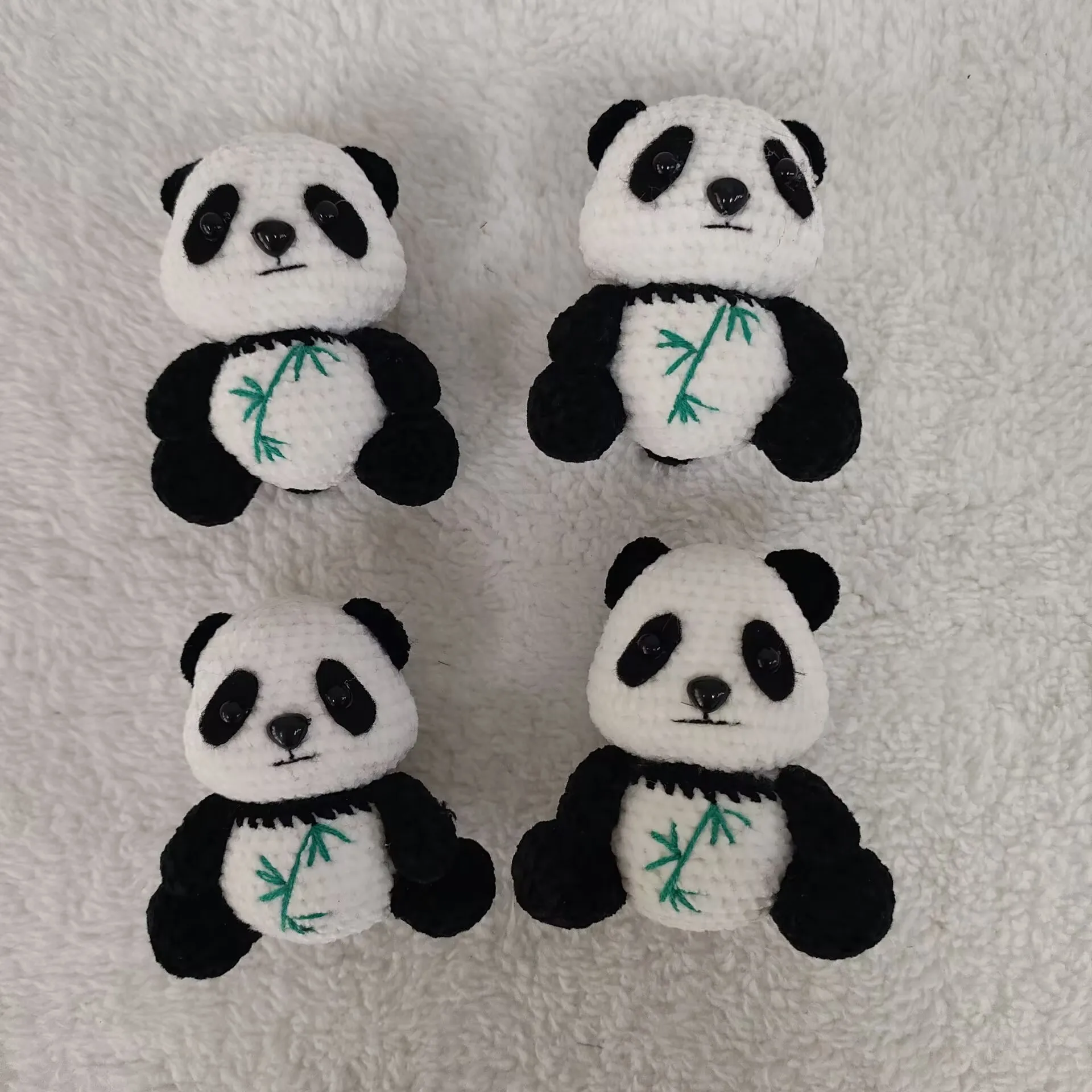 Popular Custom Handmade Finished Crochet Stuffed Soft Plush Cute Baby Animals Toys Panda Frog Cat Bear Amigurumi
