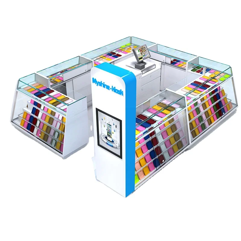 Wooden Cell Phone Store Design Mobile Phone Shop Display Showcase Furniture
