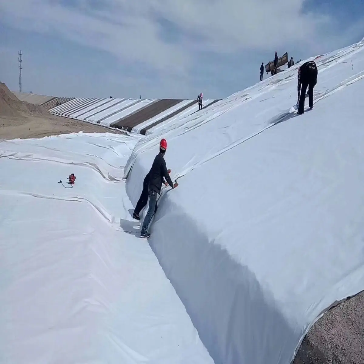 Manufacturer Wholesale 100-800g Nonwoven Geotextile Geofabric PET Polyester for Road Construction