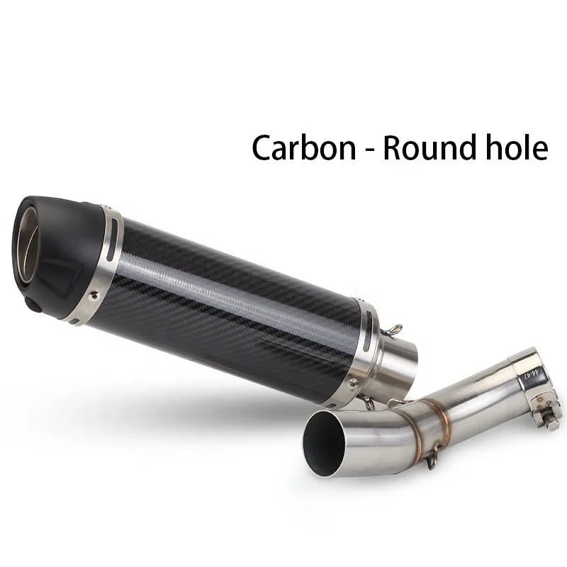 REALZION Motorcycle Stainless Steel Carbon Fiber Exhaust Muffler Pipe Suit For YAMAHA YZF-R25 2013-2015