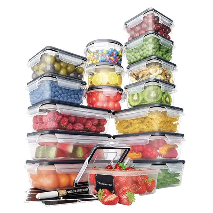16 Pack set kitchen Microwave Refrigerator Plastic with Easy Snap Lids Food Storage Container
