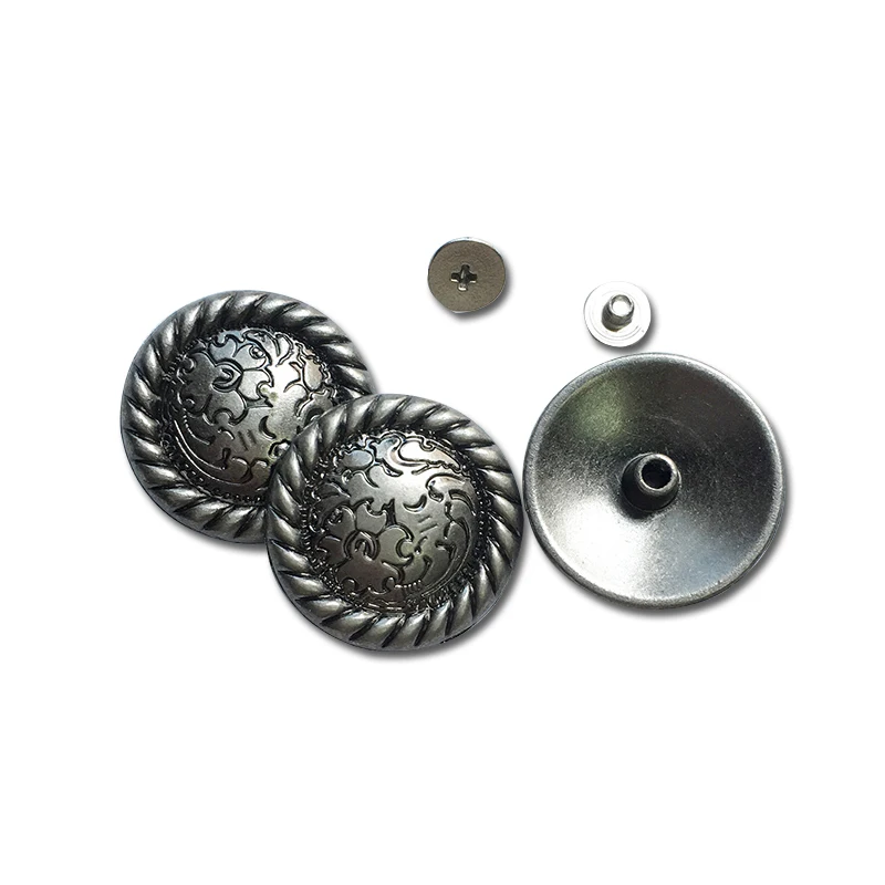 Western Screw Back Round Embossed Flower Metal Rivet Conchos for Leather Belt Saddle Accessories