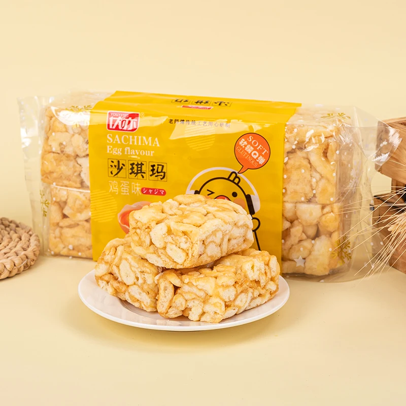 Brown Sugar/Egg Flavour Sachima Healthy Food Famous Chinese Snack Cracker Soft Sachima