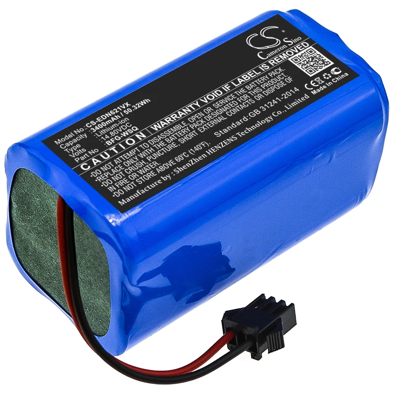 Battery for Ecovacs  ICR18650-26J-4S1PBFG-WSQUR18650ZY-4S1P-AAMICR18650-26J-4S1PBFG-WSQUR18650ZY-4S1P-AAM 14.8V/mA