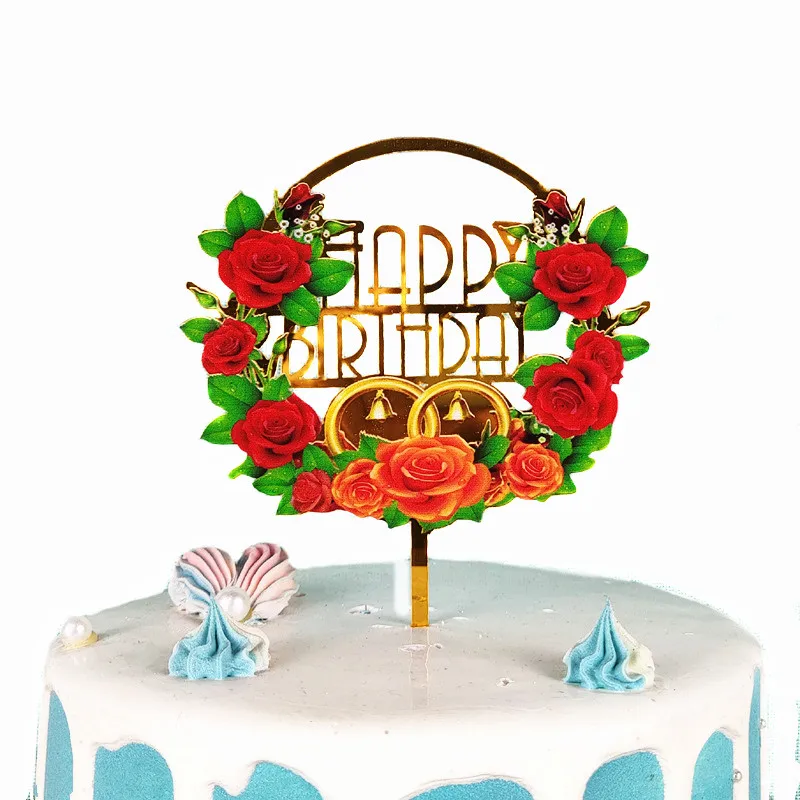 Happy Birthday Cake Decoration Flower Accessories Cake Decoration Topper