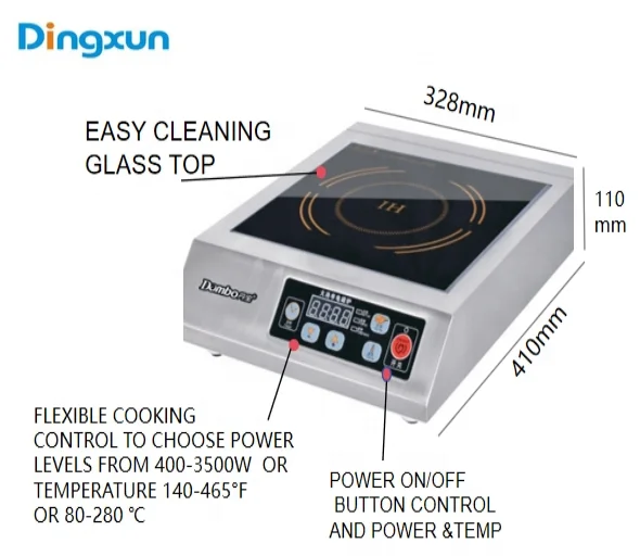 High power induction cooker 3500W frying stove table concave stainless steel electric hob large pot induction cooker